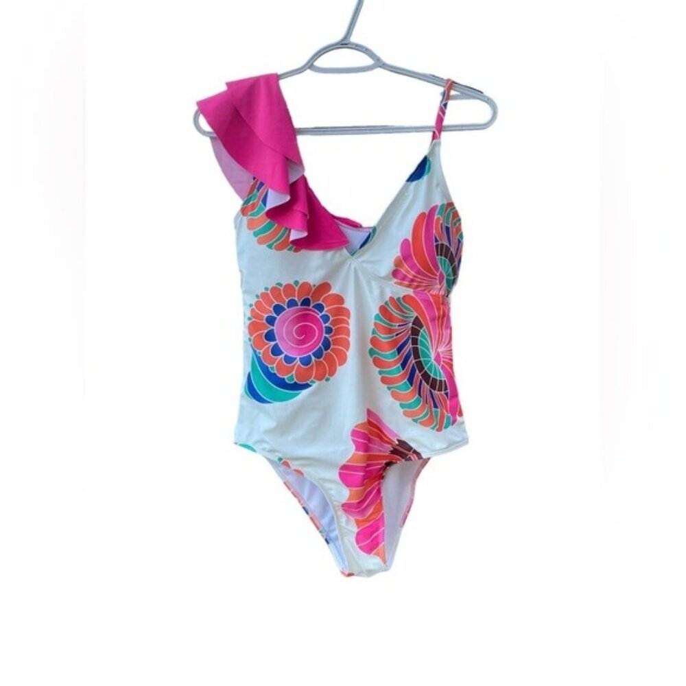 Women Sexy Floral One Piece Swimsuit Bikini L